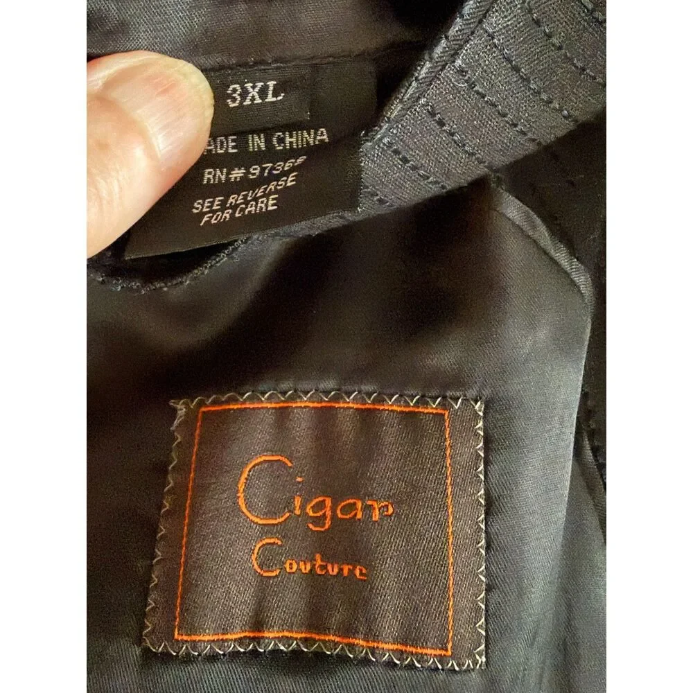 Cigar Couture Black 3 Button Front Blazer - Size 3XL